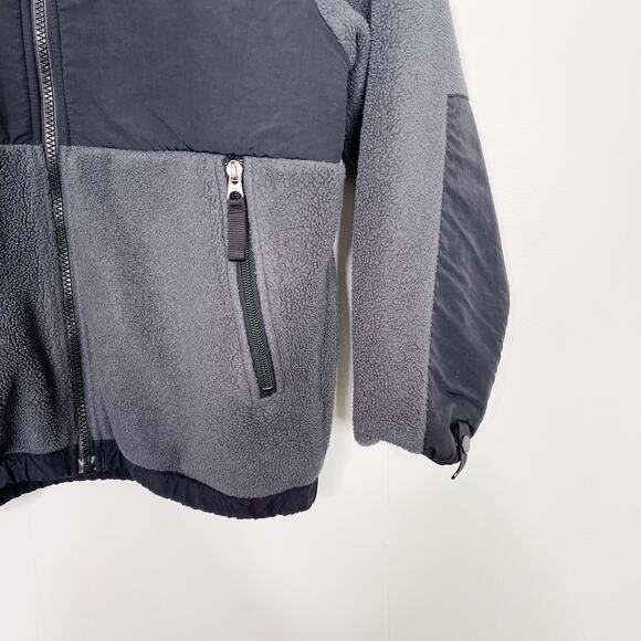 The North Face Boys Denali Fleece Jacket Gray Black Colorblock Medium M Full Zip - Picture 5 of 13